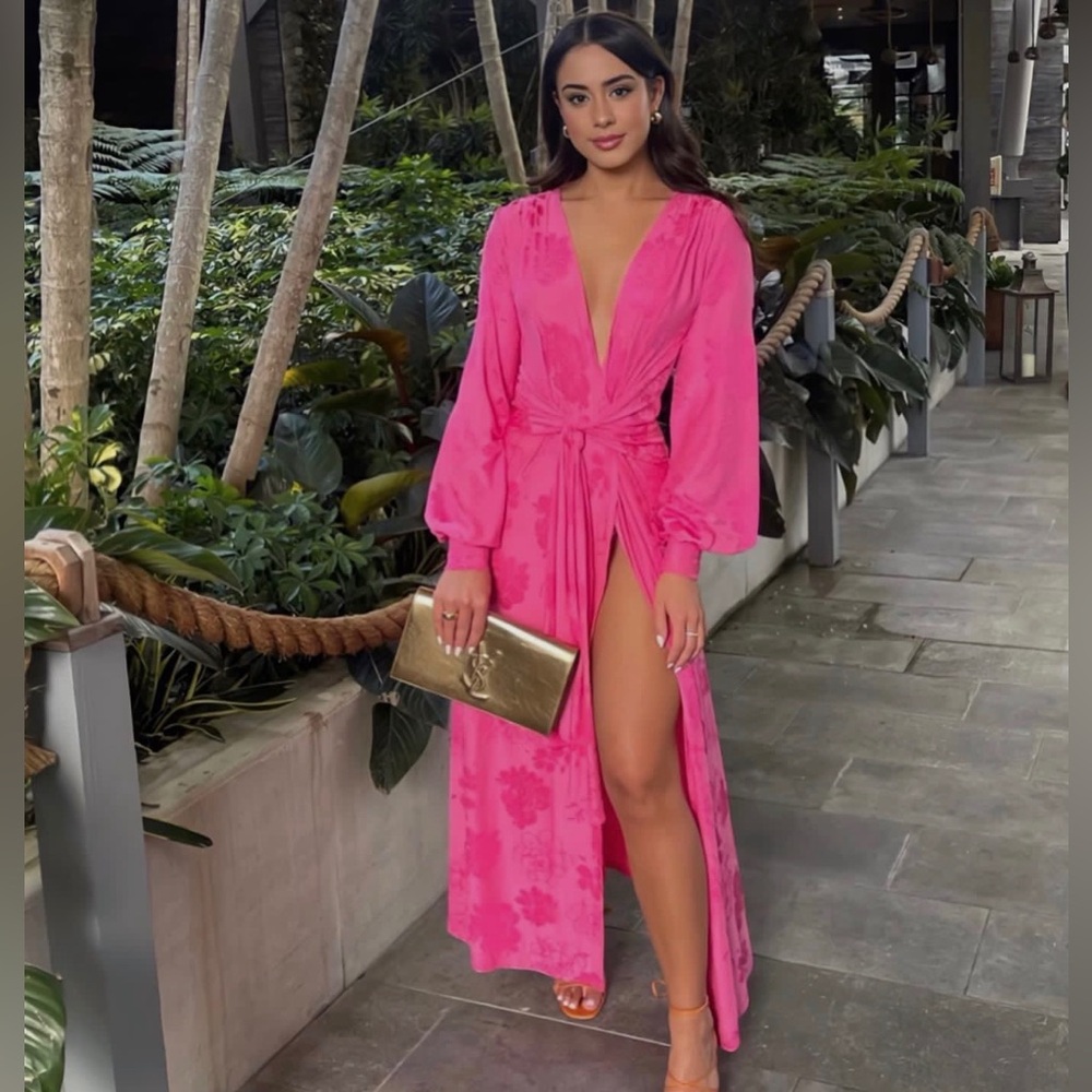 Zara Hot Pink Wrap Dress